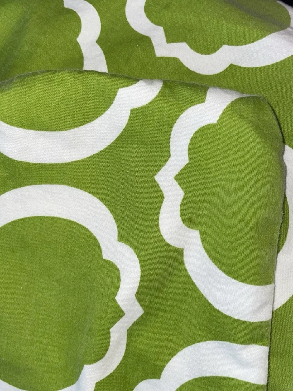 Pacific Home Fashion QUEEN S Duvet Set 100% Cotton GREEN Scroll Duvet + Shams